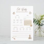 Boho Baby Shower Predictions And Advice Card (Staand voorkant)