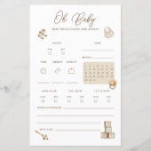Boho Baby Shower Predictions And Advice Card (Voorkant)