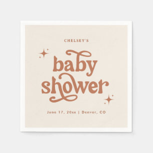 Boho Baby shower, Retro Terracotta Baby shower Servet