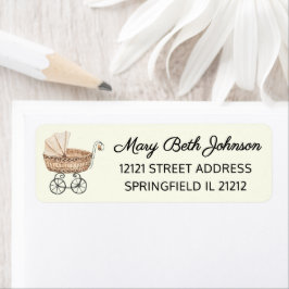 Boho Baby shower rieten Baby buggy retouradres Etiket
