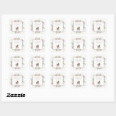 Boho Baby shower Roze Botanische Floral  Vierkante Sticker (Vel)