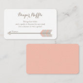 Boho Baby shower Roze en GreyDiaper Raffle Ticket Informatiekaartje (Voorkant / Achterkant)