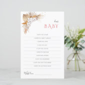 Boho Baby Shower Spelkaart Lieve Baby Wensen (Staand voorkant)
