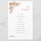Boho Baby Shower Spelkaart Lieve Baby Wensen (Voorkant)