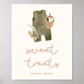 Boho Baby shower Sweet Treats Sign Poster (Voorkant)