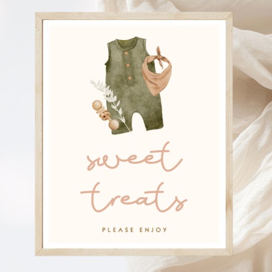 Boho Baby shower Sweet Treats Sign Poster