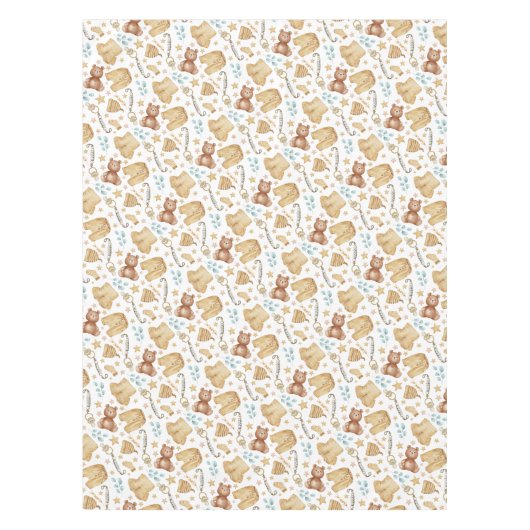 Boho Baby shower Tafelkleed – Kleding & Teddybeer (Voorkant)