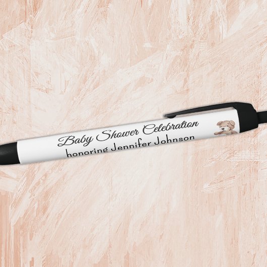 Boho Baby shower teddybeer is voorstander van zwar Zwarte Inkt Pen