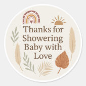 Boho Baby Shower Thank You Sticker (Voorkant)
