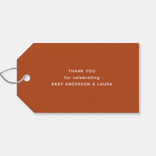 Boho Baby shower Tribal Navajo Brown Dank u Cadeaulabel (Achterkant Horizontaal)