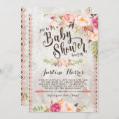 Boho Baby shower Uitnodiging (Voorkant / Achterkant)