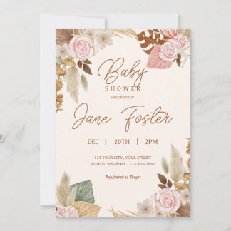 Boho Baby shower Uitnodiging