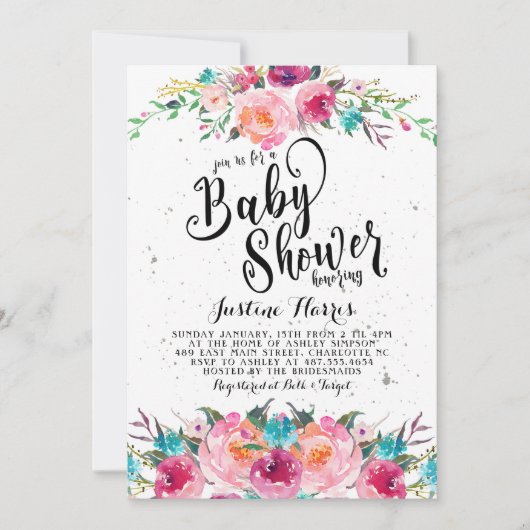 Boho Baby shower Uitnodiging (Voorkant)