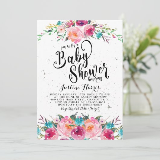 Boho Baby shower Uitnodiging (Staand voorkant)