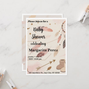 Boho Baby Shower Uitnodiging