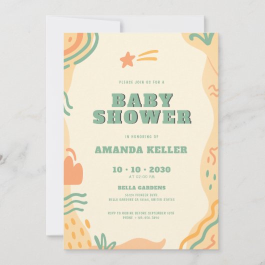 Boho Baby shower Uitnodiging (Voorkant)