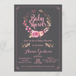 Boho Baby shower Uitnodiging