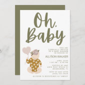Boho Baby shower Uitnodiging (Voorkant / Achterkant)
