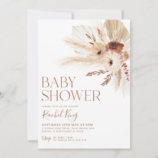 Boho Baby shower Uitnodiging Genderneutraal Rustis (Voorkant)