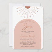Boho Baby Shower Uitnodiging Hier Komt De Zon (Voorkant)