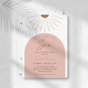 Boho Baby Shower Uitnodiging Hier Komt De Zon
