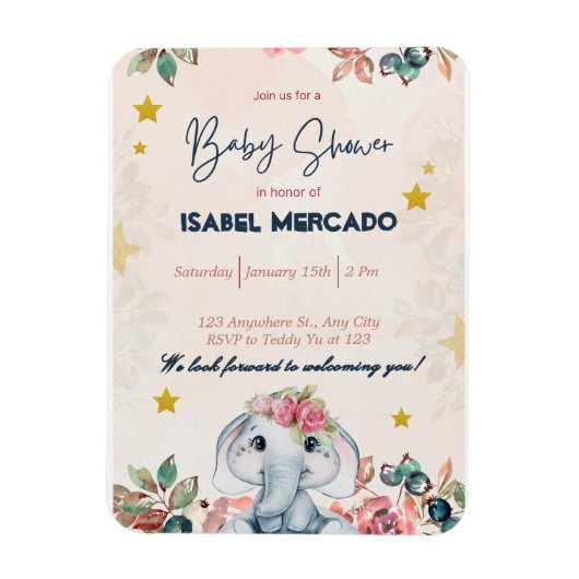 Boho Baby Shower Uitnodiging – Modern & Stijlvol Magneet (Verticaal)