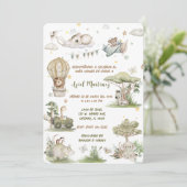 Boho Baby Shower Uitnodiging Safari Dier (Staand voorkant)