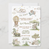 Boho Baby Shower Uitnodiging Safari Dier (Voorkant)