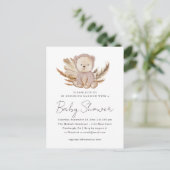 Boho Baby shower Uitnodiging tot het zoete Beer (Staand voorkant)