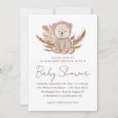 Boho Baby shower Uitnodiging tot het zoete Beer (Voorkant)