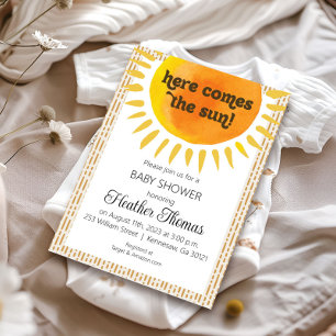 Boho baby shower uitnodiging   Zonne neutraal