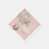 BOHO Baby shower veren Dream Catcher Wood Rozen Servetten (Hoek)