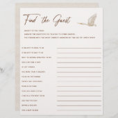 Boho Baby shower vindt het gastspel (Voorkant / Achterkant)