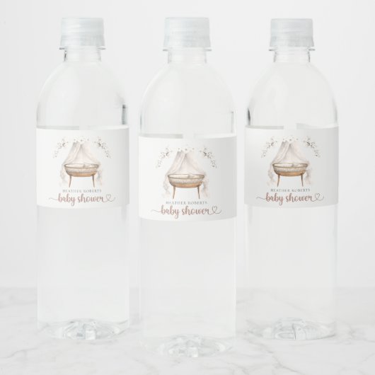 Boho Baby shower Waterfles Etiketten Neutraal (Flessen)