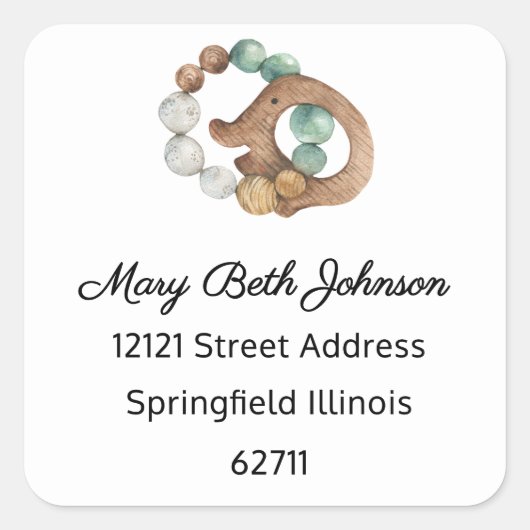 Boho Baby shower Waterverf 1.5-in Adres Sticker (Voorkant)