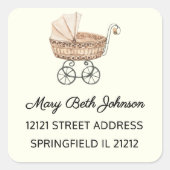 Boho Baby shower Waterverf 1.5-in Adres Sticker (Voorkant)