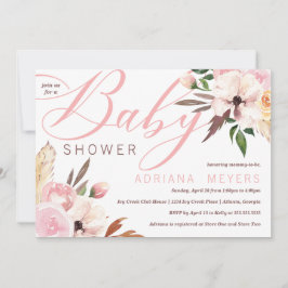 Boho Baby shower, Waterverf Floral Kaart