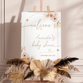 Boho Baby shower Welcome Sign. Modern Pampas Grass Poster