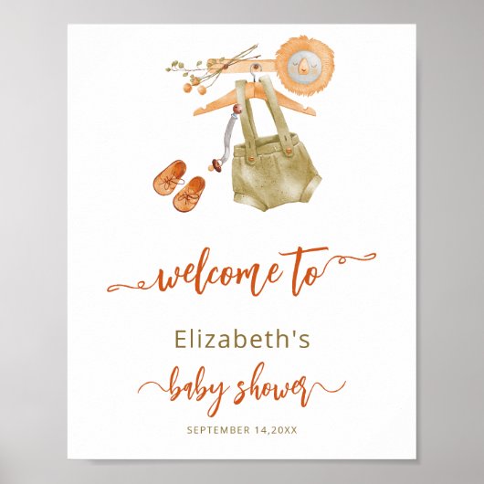 Boho Baby shower WelkomstPoster Poster (Voorkant)