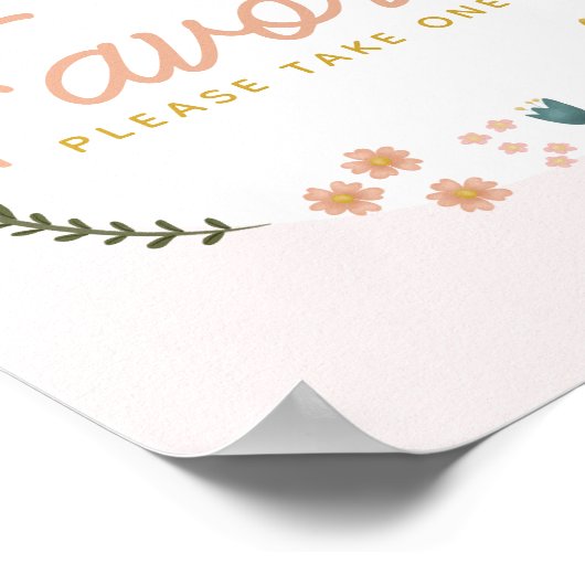 Boho Baby shower Wildflower Favoriet Poster (Hoek)