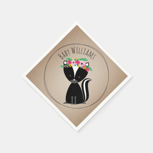 Boho Baby Skunk Baby shower servetten (Hoek)