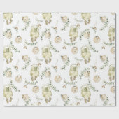 Boho Baby slabbetje groen patroon Cadeaupapier (Vlak)