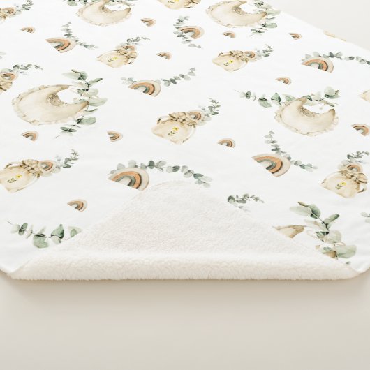 Boho Baby slabbetjes regenbogen botanische groen p Sherpa Deken (3/4)