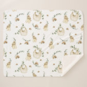 Boho Baby slabbetjes regenbogen botanische groen p Sherpa Deken (Voorkant (horizontaal))