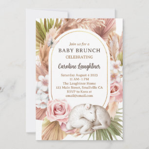 Boho Baby Slapende Sheep Baby Brunch Kaart