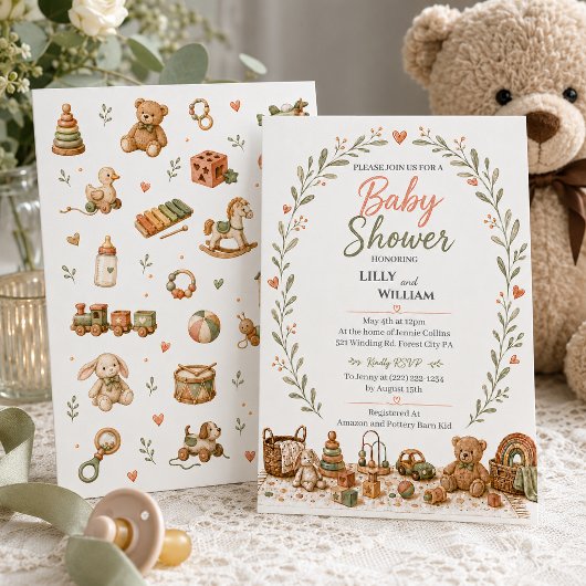 Boho Baby Speeltjes Shower Uitnodiging