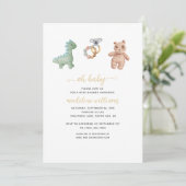 BOHO Baby Speys Neutral Oh Baby shower Kaart (Staand voorkant)