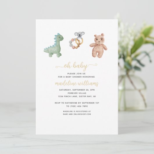 BOHO Baby Speys Neutral Oh Baby shower Kaart (Staand voorkant)