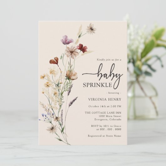 Boho Baby Sprinkle Kaart (Staand voorkant)