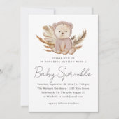 Boho Baby Sprinkle Uitnodiging met zoet Beer (Voorkant)